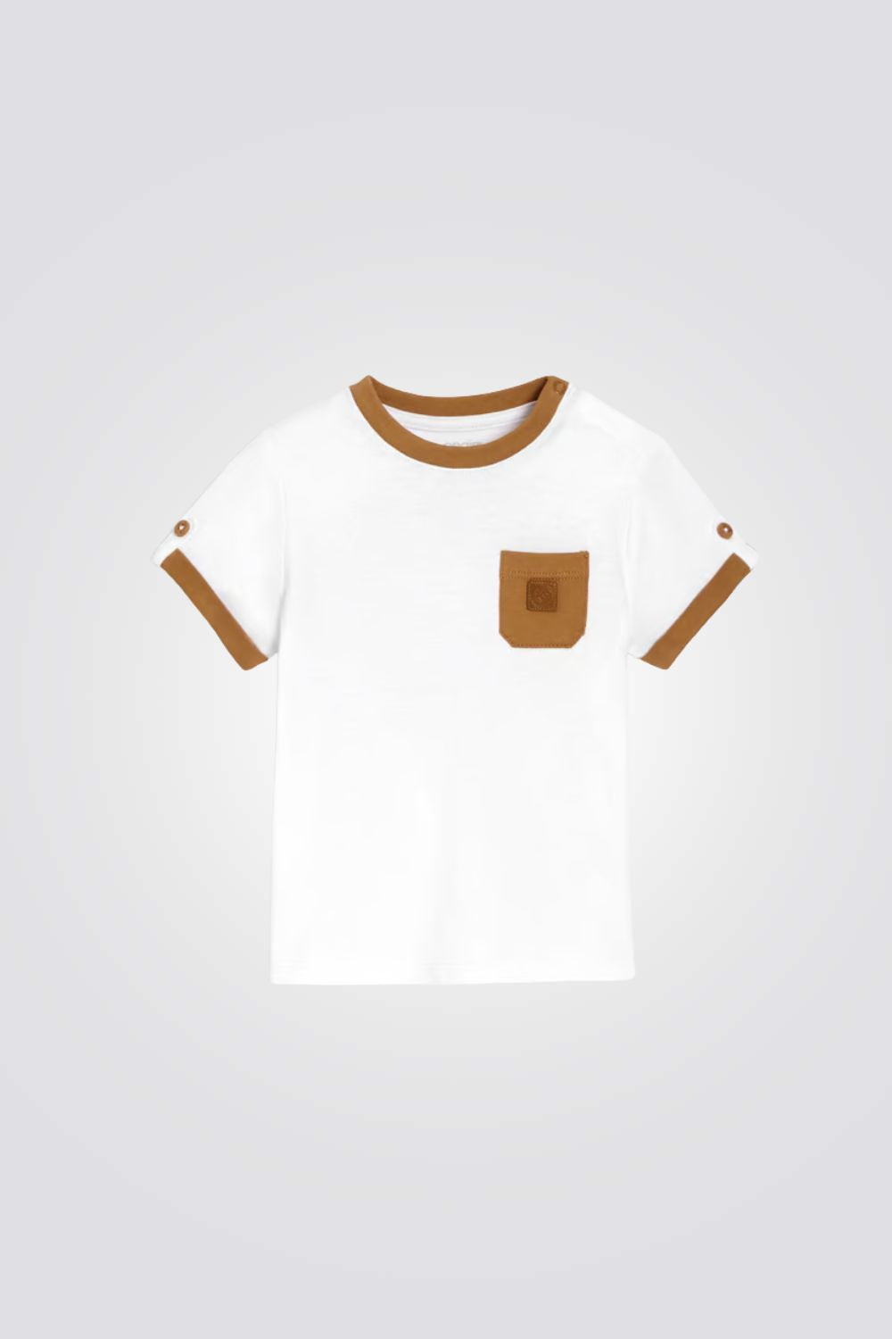 טישירט לילדים בצבע לבן וחום