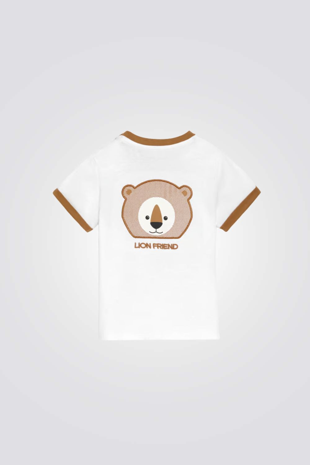 טישירט לילדים בצבע לבן וחום