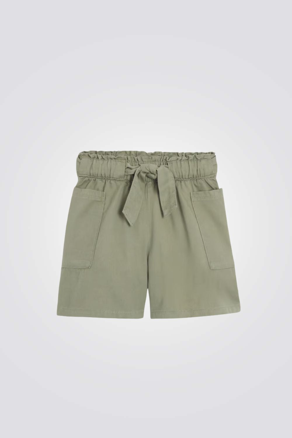 מכנסיים קצרים לילדות בצבע חאקי