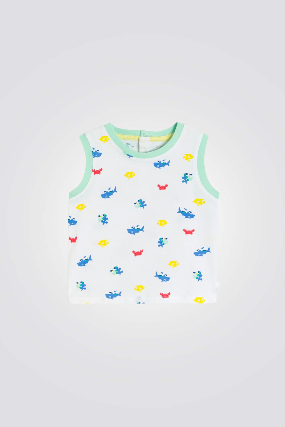 גופייה לתינוקות בצבע לבן עם הדפס