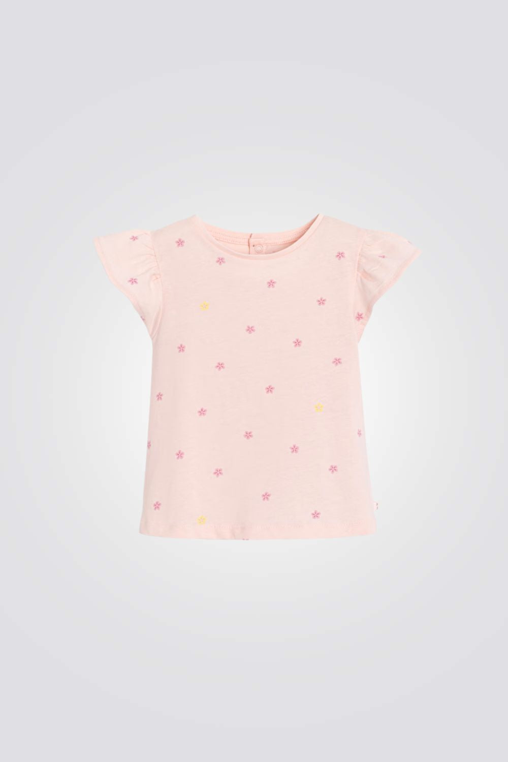 טישירט לתינוקות בצבע ורוד עם הדפס פרחים