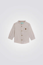 חולצת אוקספורד לתינוקות בצבע בז'