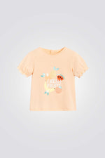 טישירו לתינוקות בצבע כתום עם הדפס קיצי 
