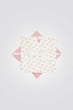 2 חיתולי כותנה לתינקות בצבע ורוד ולבן 