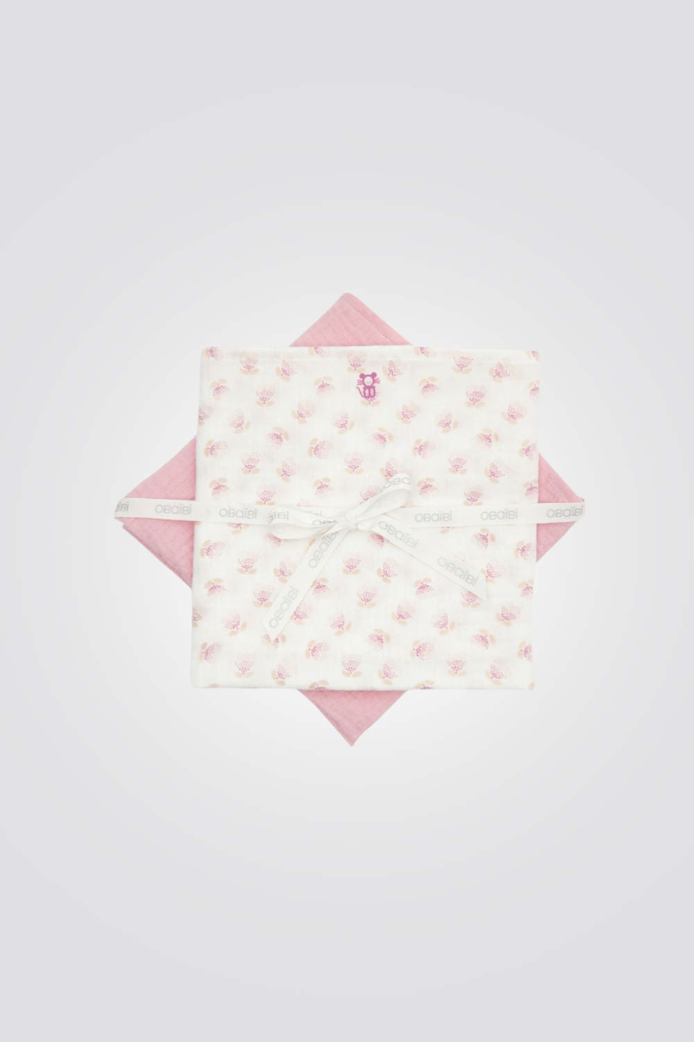 2 חיתולי כותנה לתינקות בצבע ורוד ולבן 