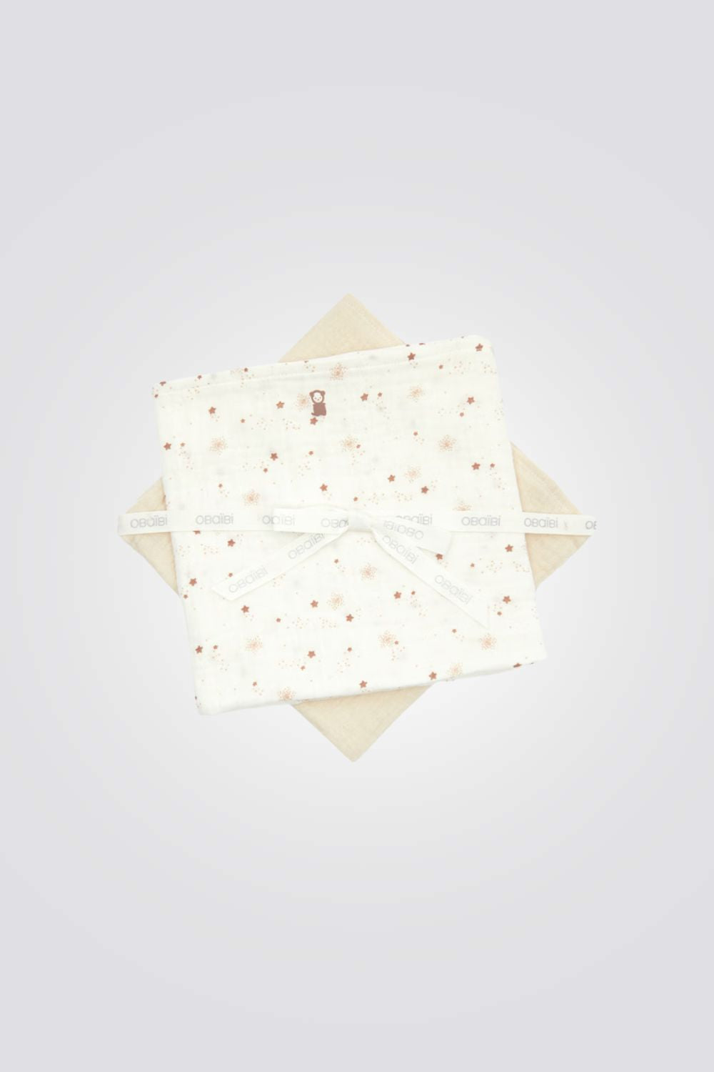 2 חיתולי כותנה לתינקות בצבע בז' ולבן 