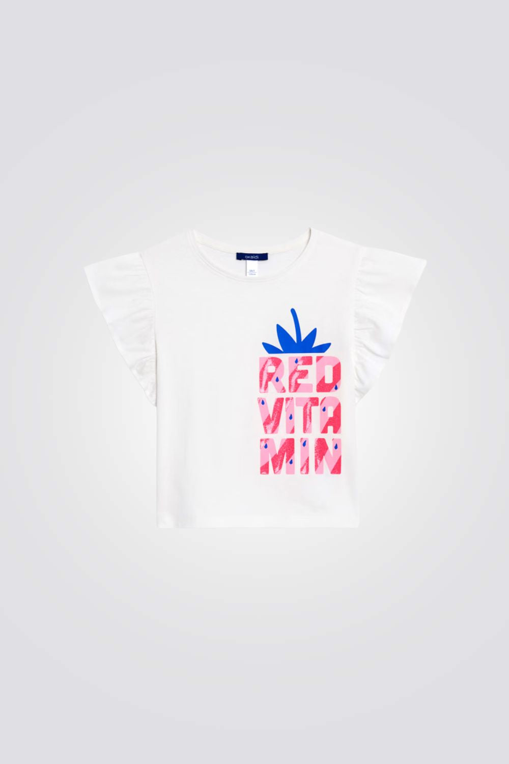 טישירט לילדות בצבע לבן עם הדפס