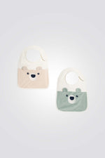 מארז שני סינרים לתינוקות בצבע ירוק וורוד 