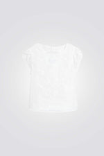חולצת ריקמה לילדות בצבע לבן 