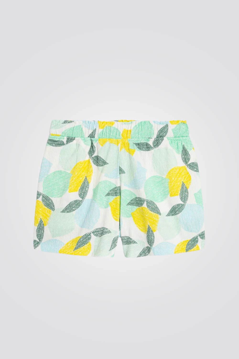 מכנסיים קצרים ילדות עם הדפס עלים צבעוני