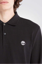 TIMBERLAND - חולצת פולו עם לוגו רקום בצבע שחור - MASHBIR//365