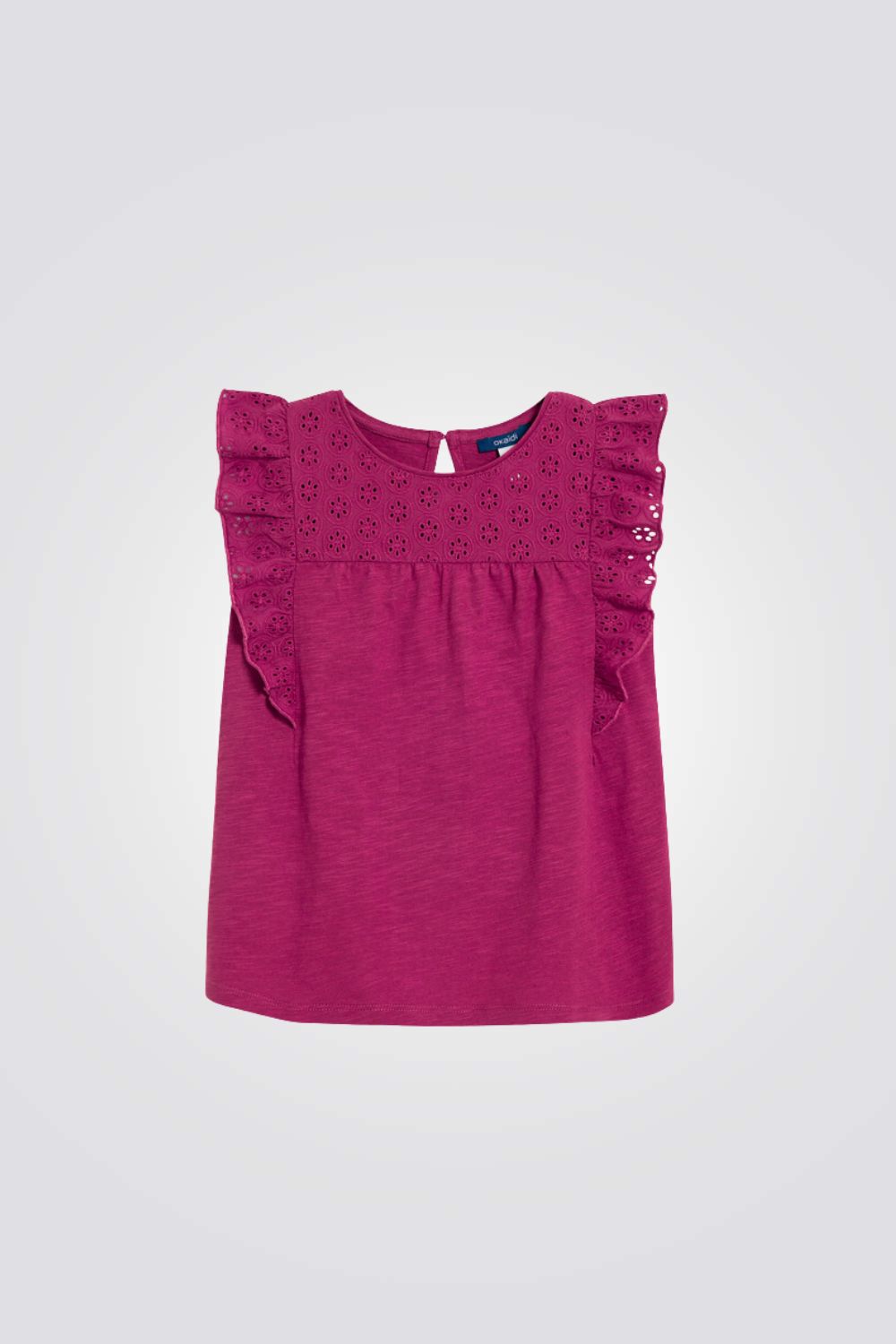 טישירט לילדות בצבע סגול עם רקמה