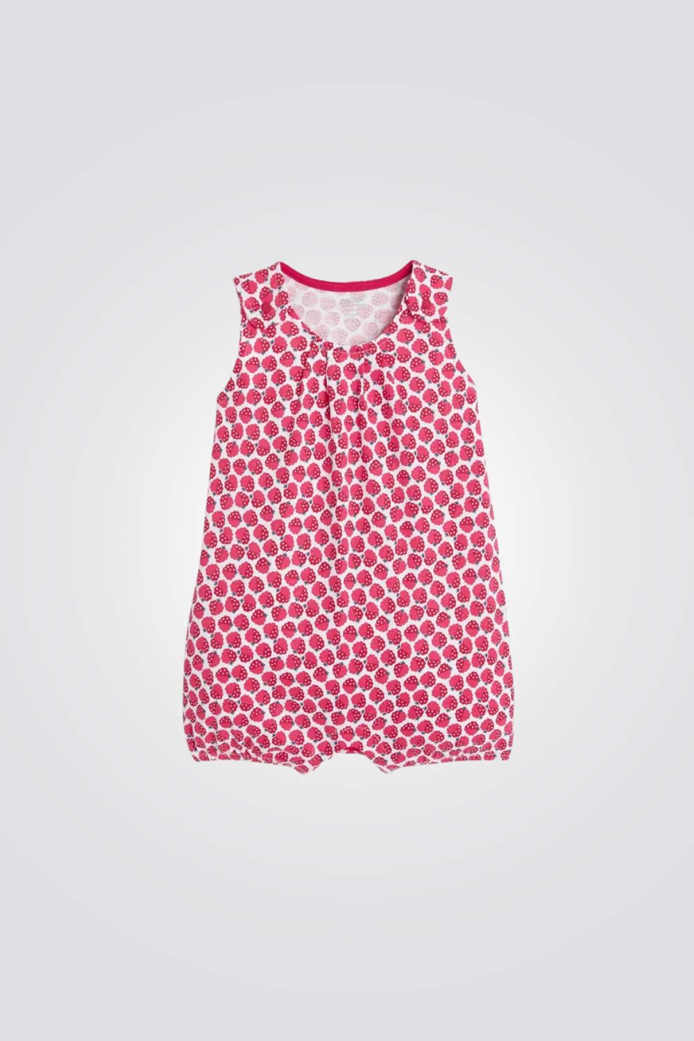 אוברול פיג'מה קצר לתינוקות עם הדפס תותים