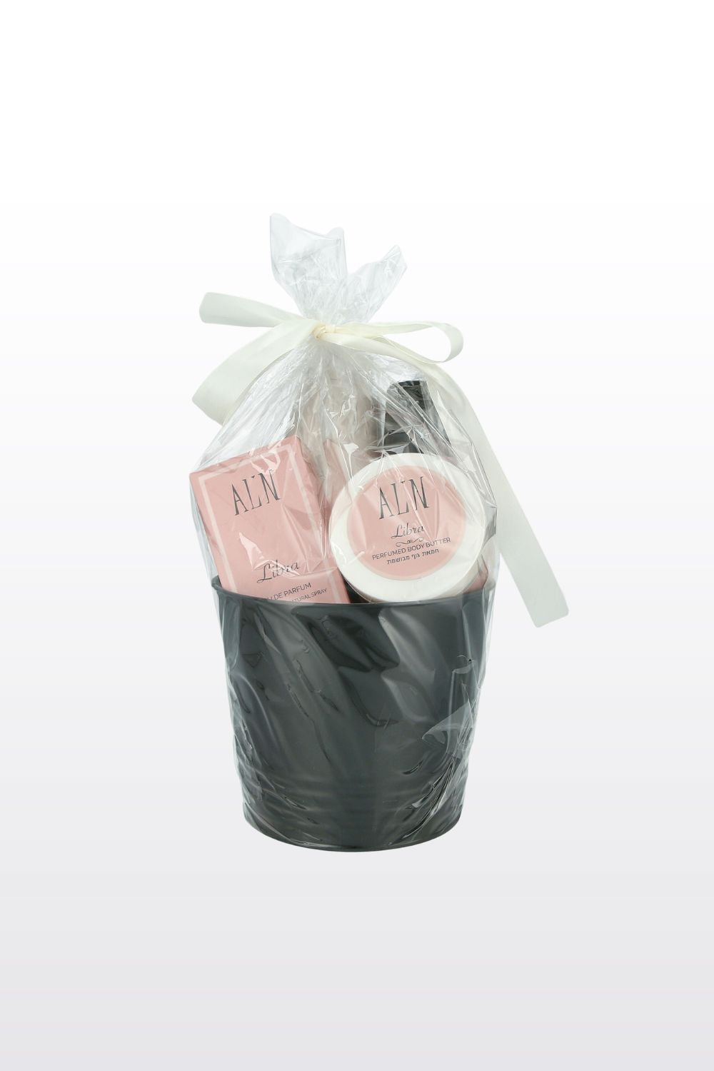 מארז בישום יוקרתי לאישה 50 מ"ל + חמאת גוף 200 מ"ל + דאורדורנט 200 מ"ל + תחליב רחצה 750 מ"ל LIBRA E.D.P | אלין