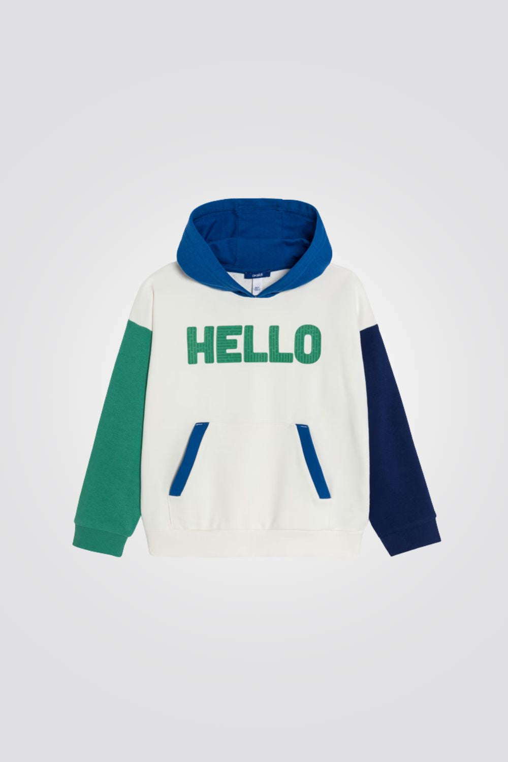 סווטשירט לילדים בצבעים לבן כחול וירוק  | אוקאיידי 