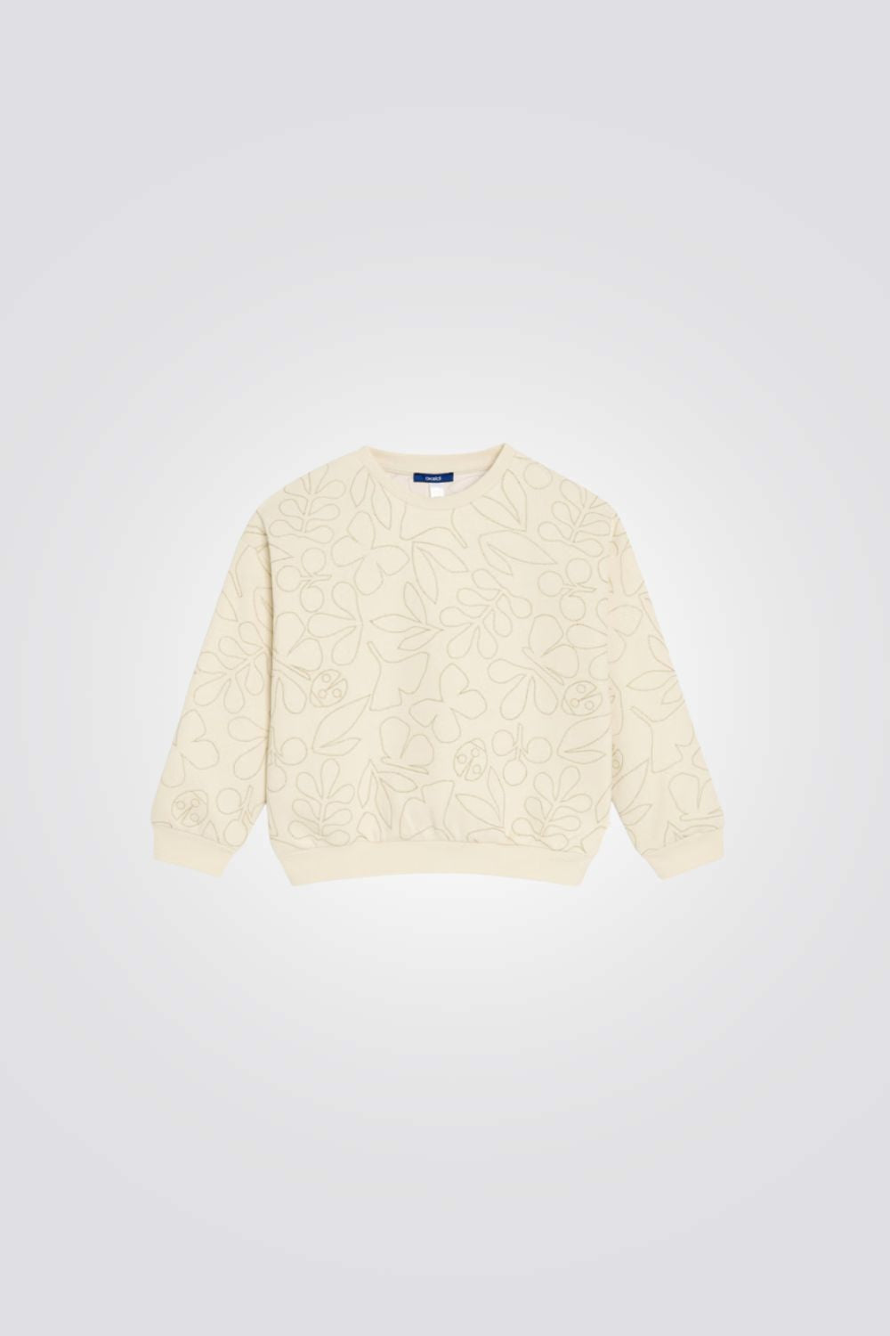 סווטשירט לילדות בצבע שמנת עם הדפס| אוקאיידי