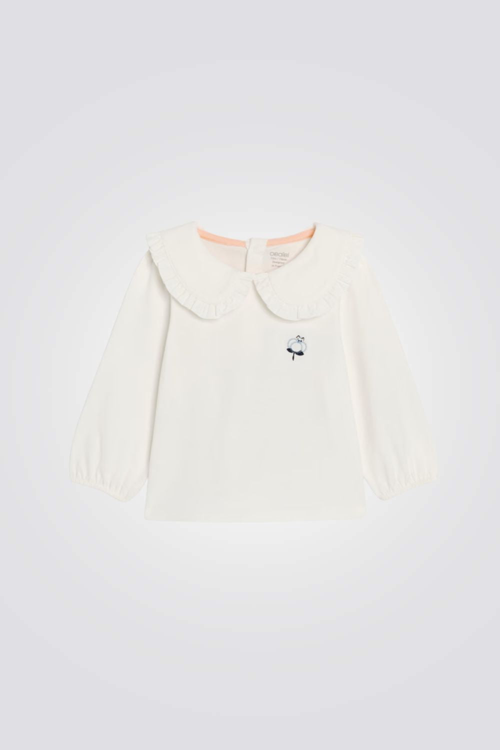 חולצה ארוכה לתינוקות בצבע לבן עם הדפס | אובייבי