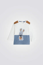 טישירט ארוכה לתינוקות בצבע כחול | אובייבי