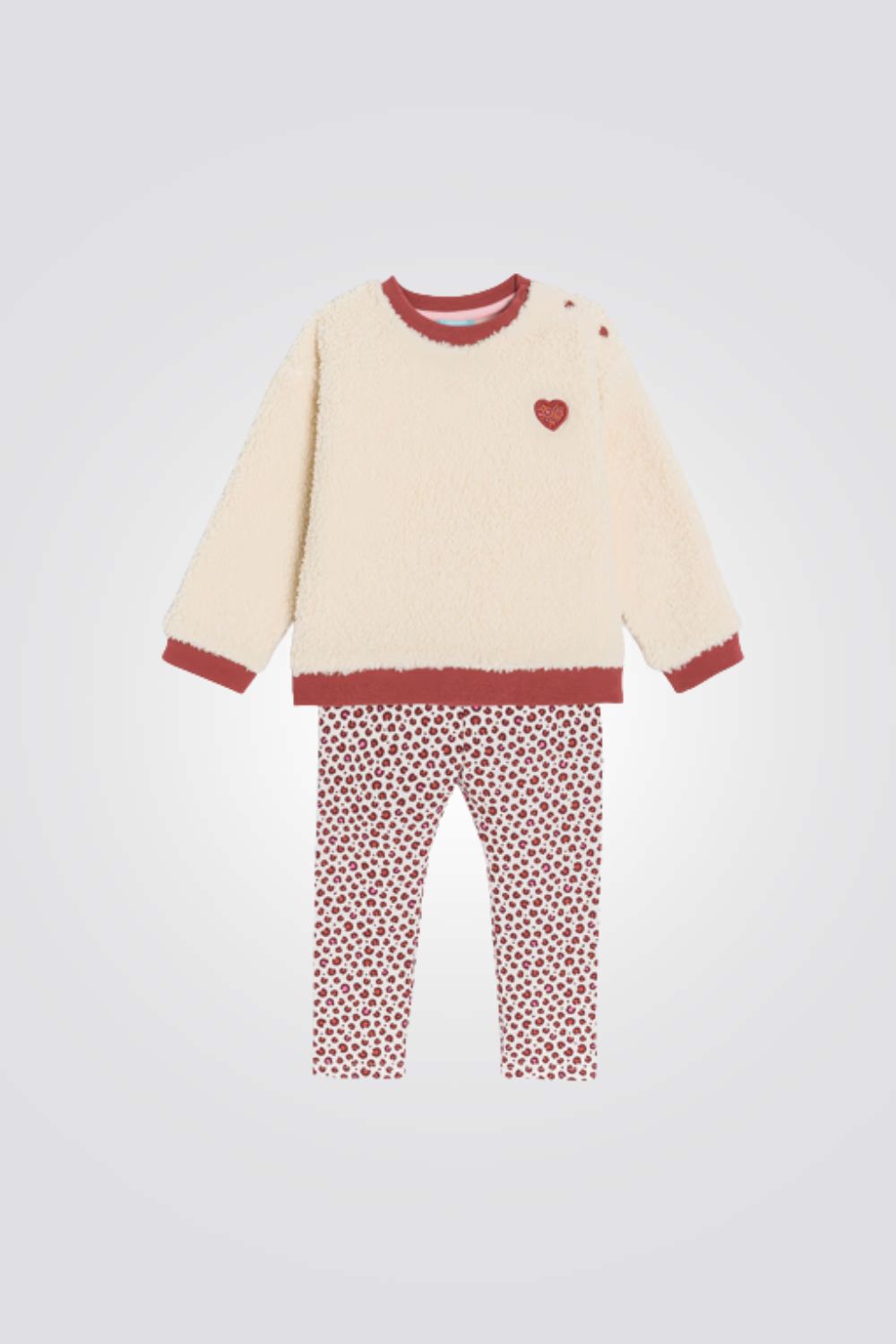 חליפה לתינוקות בצבע בז' עם הדפס | אובייבי 