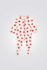 אוברול פיג'מה לתינוקות עם הדפס לבבות | אובייבי 