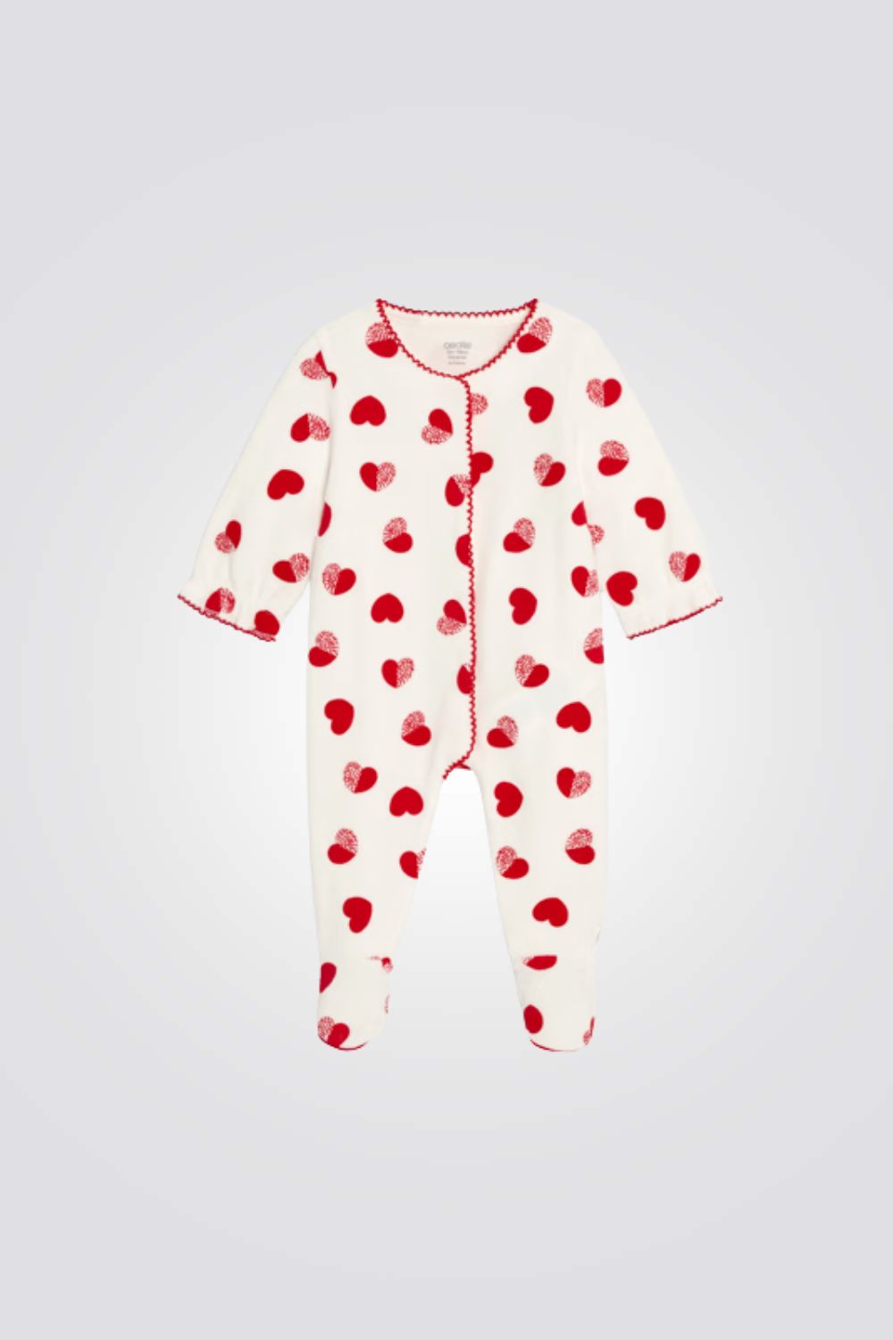 אוברול פיג'מה לתינוקות עם הדפס לבבות | אובייבי 