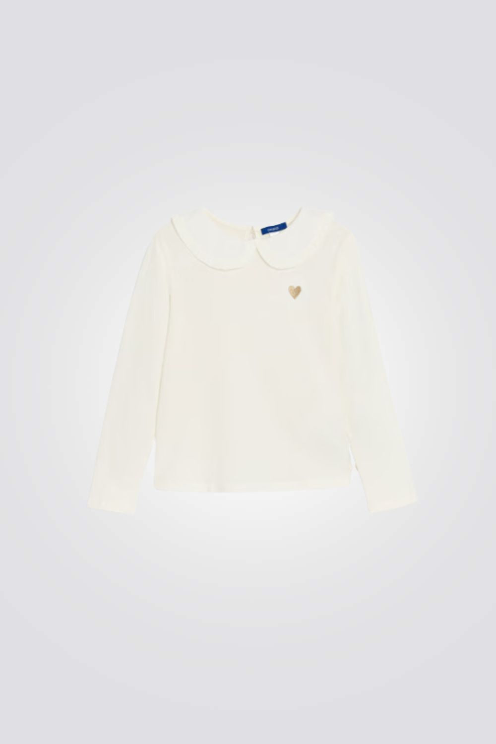 טישירט ארוכה לילדות עם צווארון פיטר פן | אוקיידי