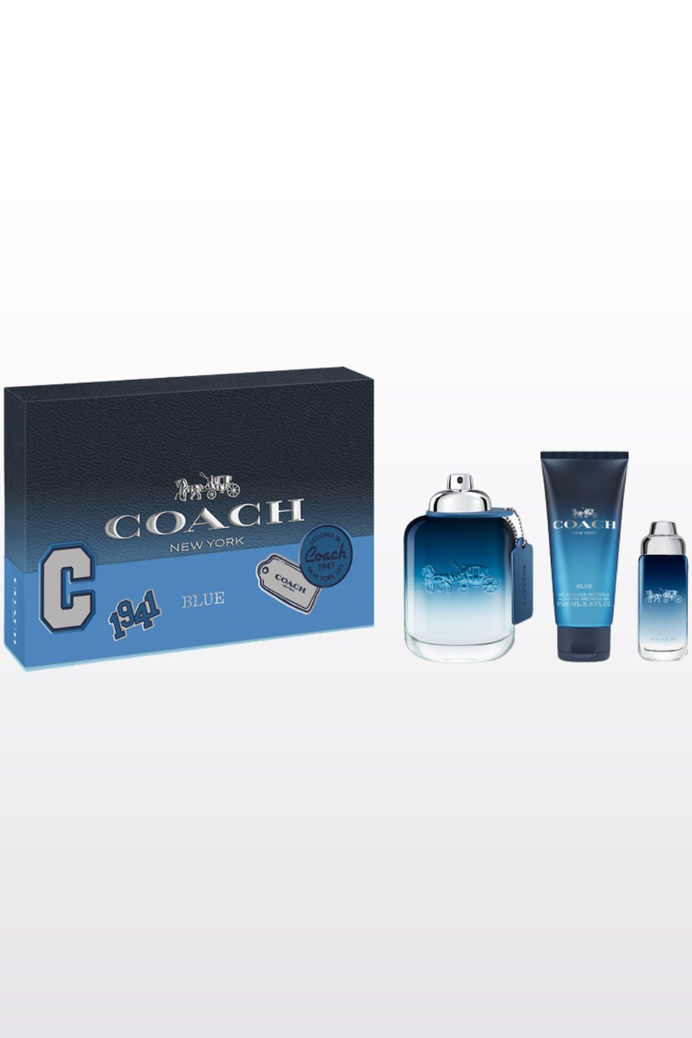 מארז בישום לגבר 100 מ"ל + 15 מ"ל + ג'ל רחצה 100 מ"ל COACH BLUE E.D.T | קואץ' 