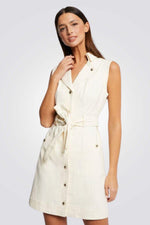 שמלת כפתורים בצבע אוף וויט - MASHBIR//365