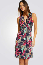 שמלת מיני עם הדפס פרחים בצבע נייבי - MASHBIR//365