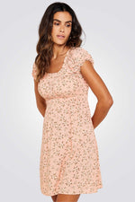 שמלת מיני פרחונית בגוון ורוד - MASHBIR//365