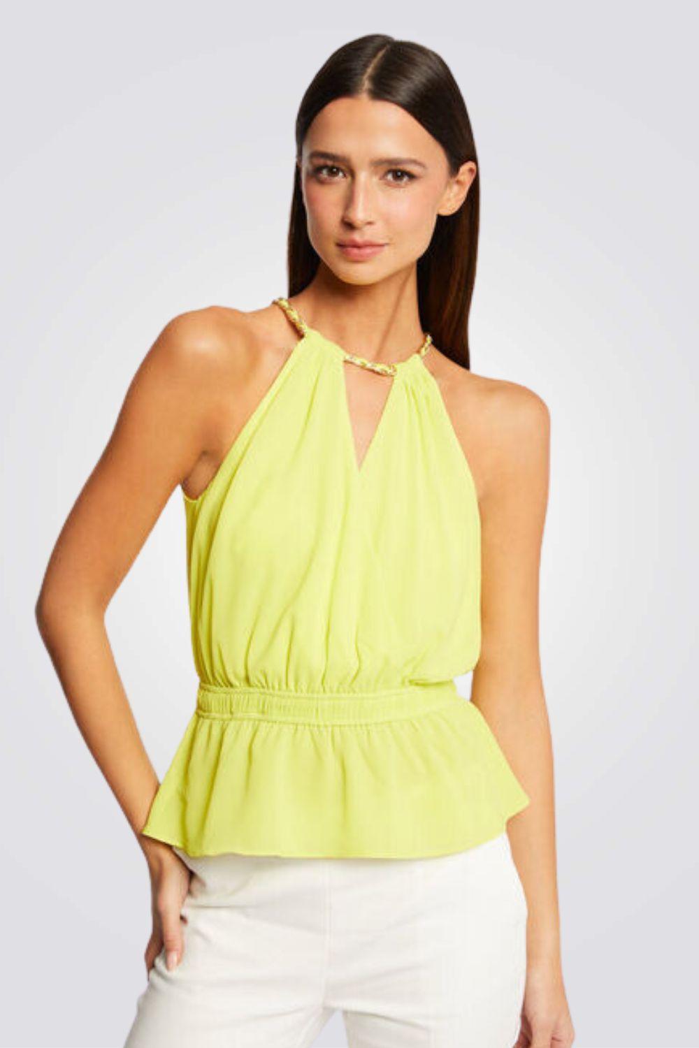 טופ קולר עם רצועת שרשרת בצבע צהוב - MASHBIR//365