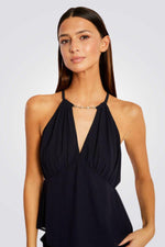 טופ קולר עם רצועת שרשרת בצבע נייבי - MASHBIR//365