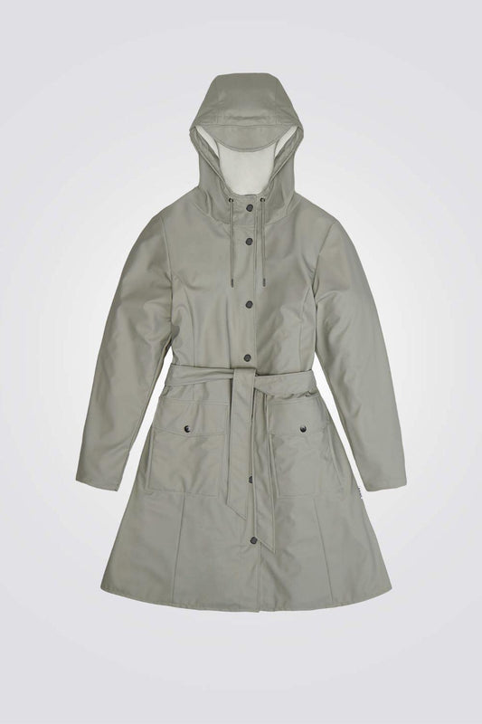 מעיל גשם אפור עם חגורת מותן - MASHBIR//365