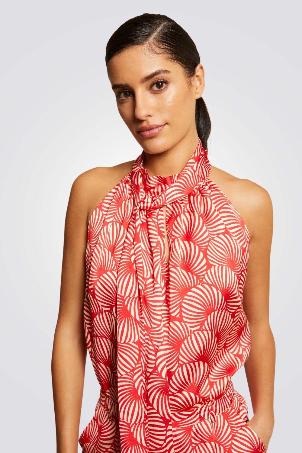 טופ קולר עם הדפס בצבע אדום - MASHBIR//365