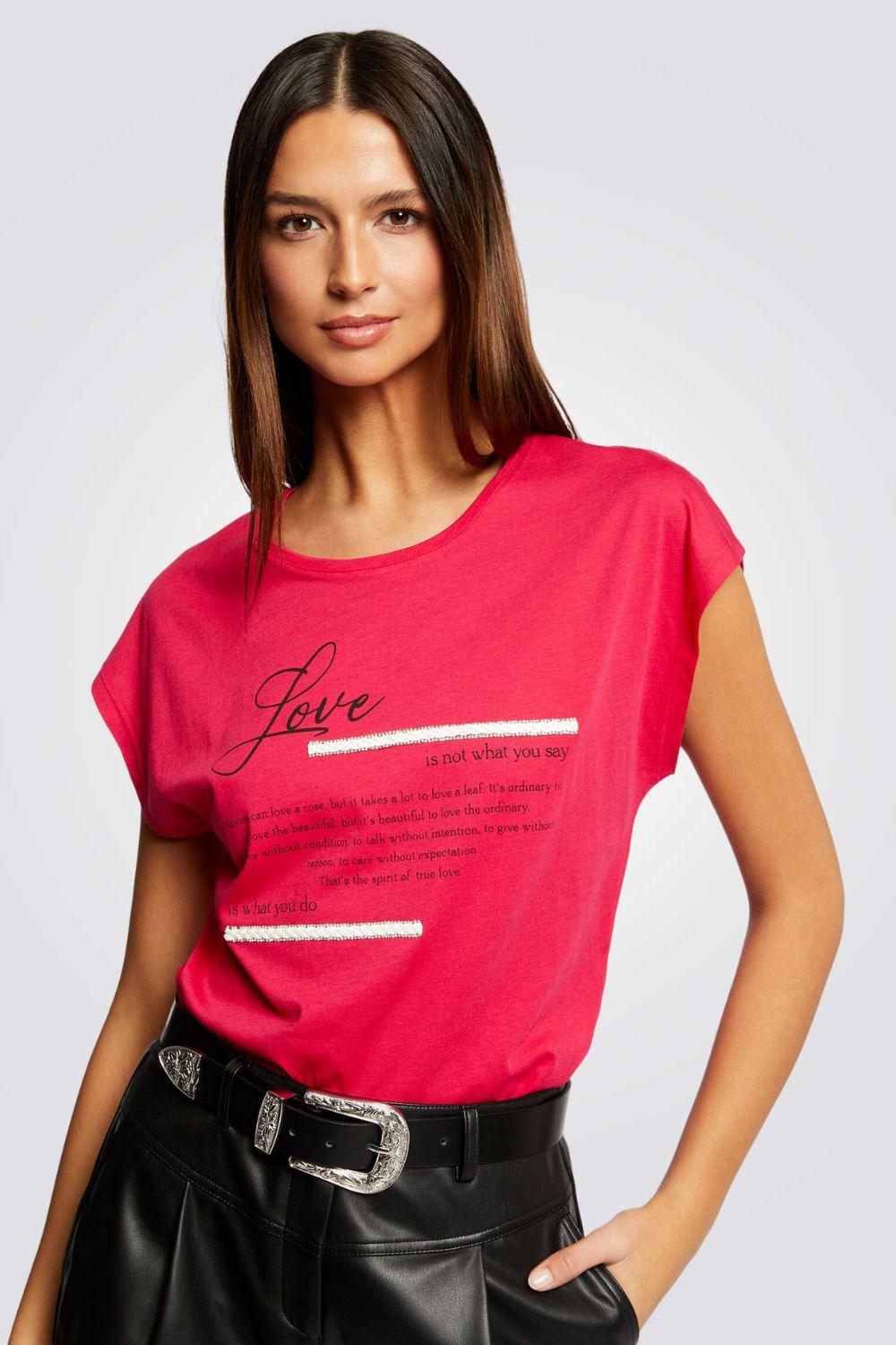 טישירט הדפס קצרה בצבע ורוד - MASHBIR//365