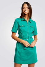 שמלת מיני כפתורים בצבע ירוק - MASHBIR//365