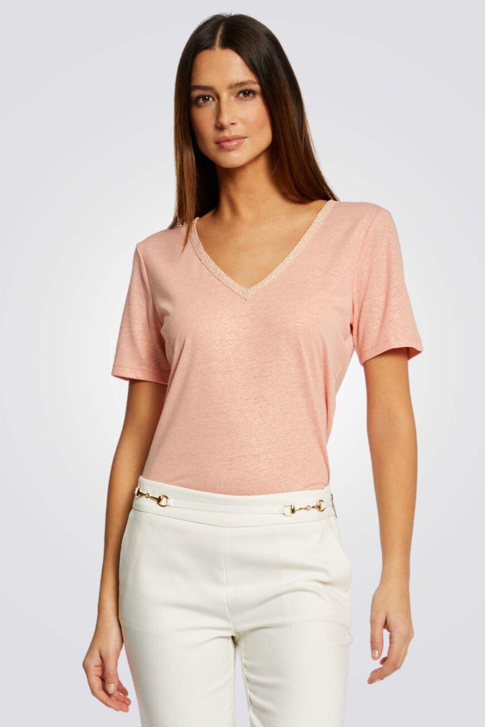 טישירט קצרה בצבע ורוד - MASHBIR//365