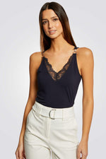 גופיית תחרה בצבע נייבי - MASHBIR//365