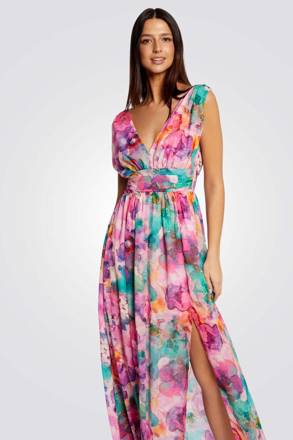 שמלת מקסי בהדפס צבעים - MASHBIR//365