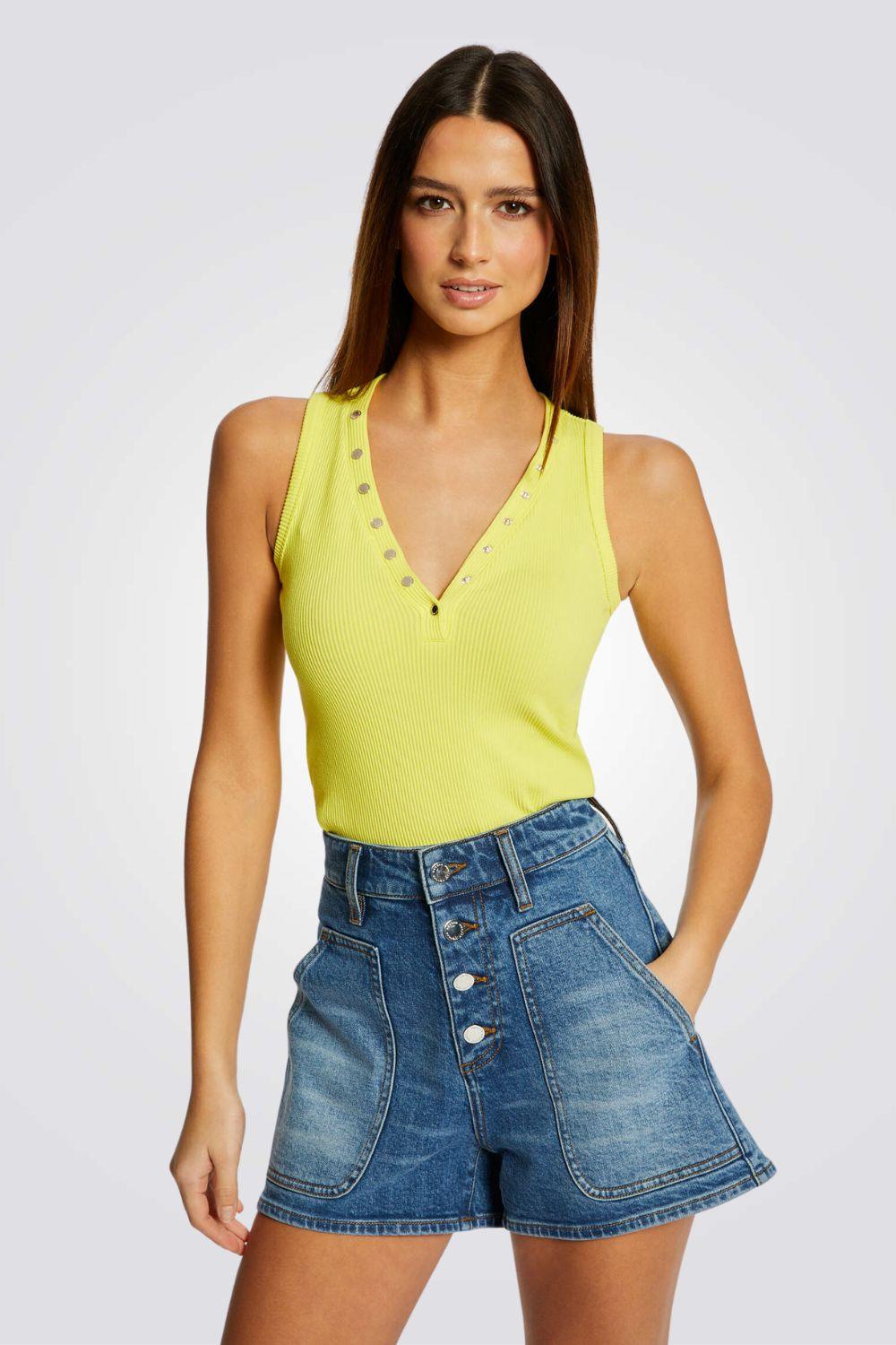 גופיית סריג בצבע צהוב - MASHBIR//365