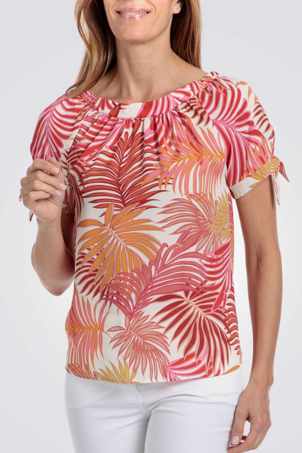 חולצת הדפס בצבע אדום