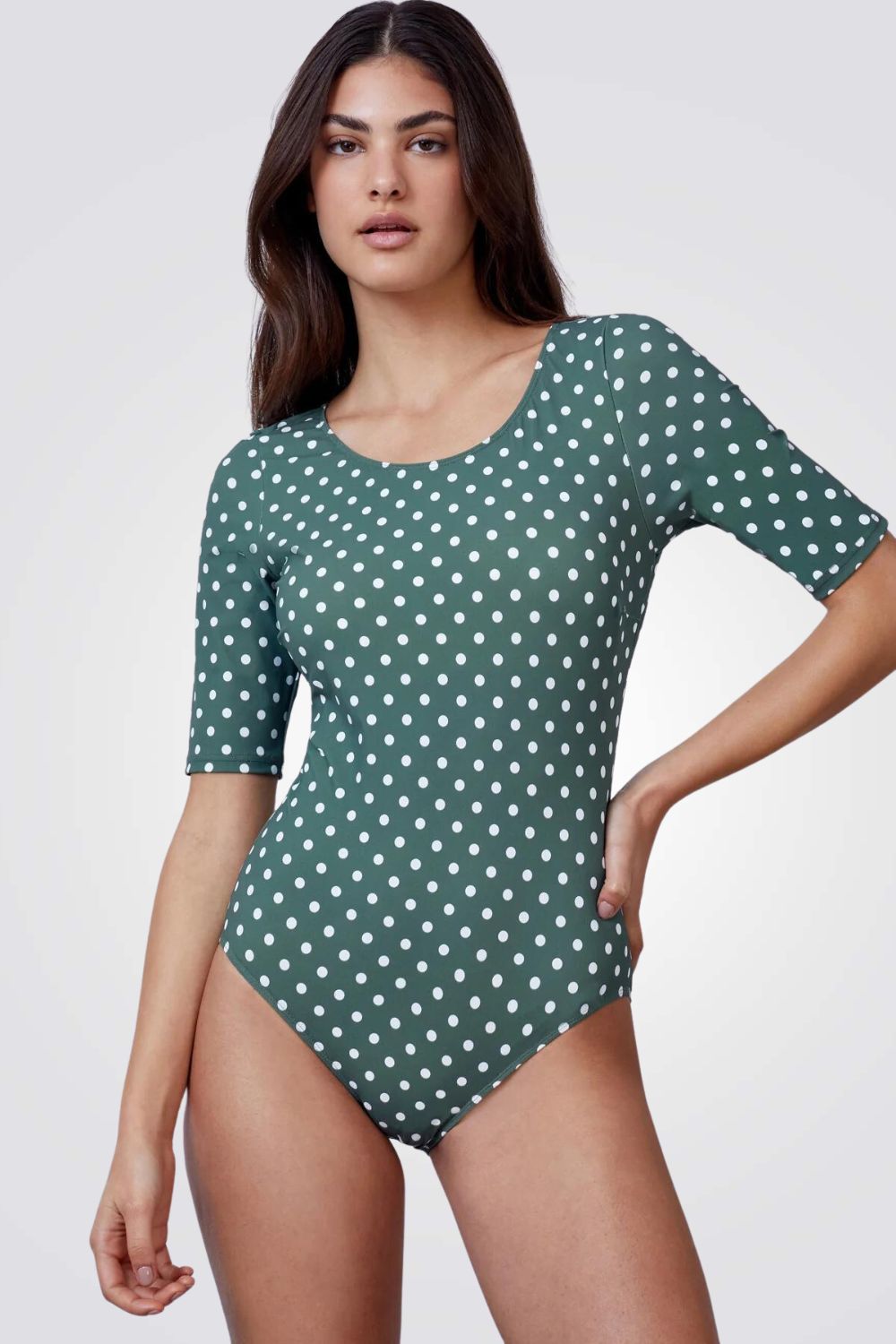 בגד ים שלם לנשים בצבע חאקי