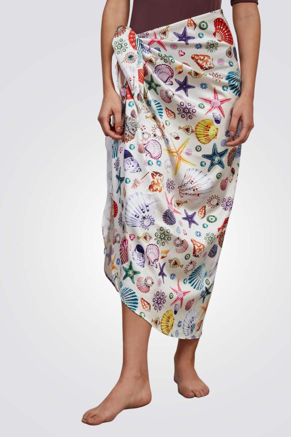 חצאית פריאו לנשים בהדפס צדפים