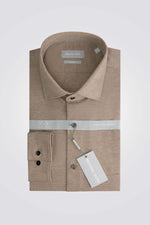 חולצה מכופתרת SOLID PIQUE SLIM בצבע בז' - MASHBIR//365