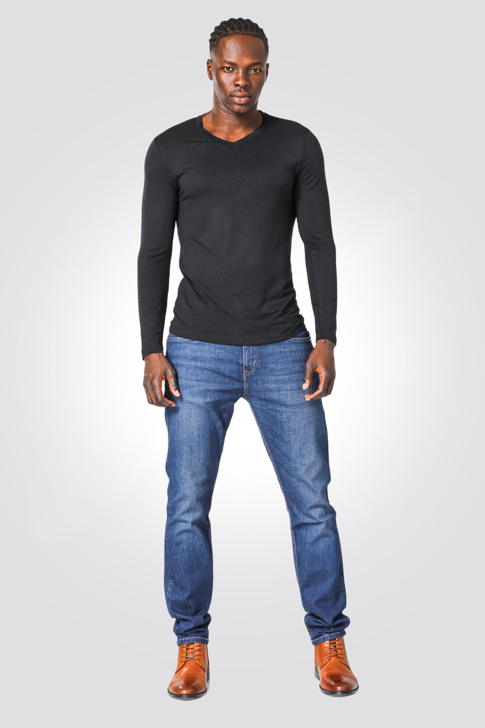 ג'ינס לגברים INDIGO-POCKETS בצבע כחול בהיר