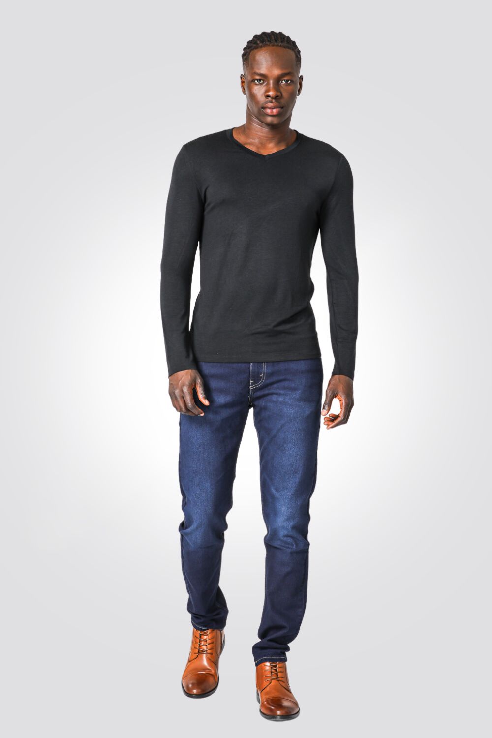 ג'ינס לגברים INDIGO-POCKETS בצבע כחול כהה