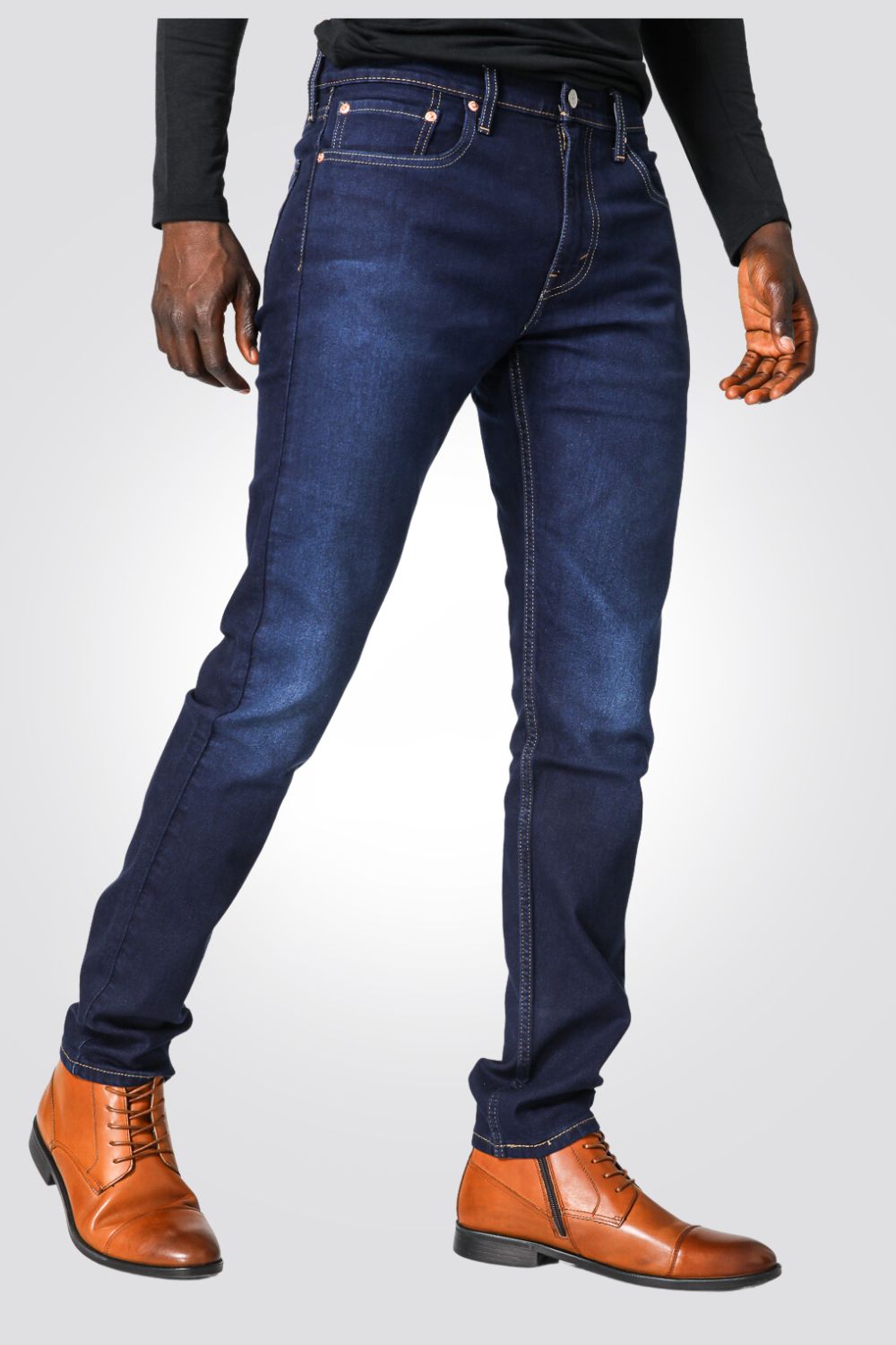 ג'ינס לגברים INDIGO-POCKETS בצבע כחול כהה