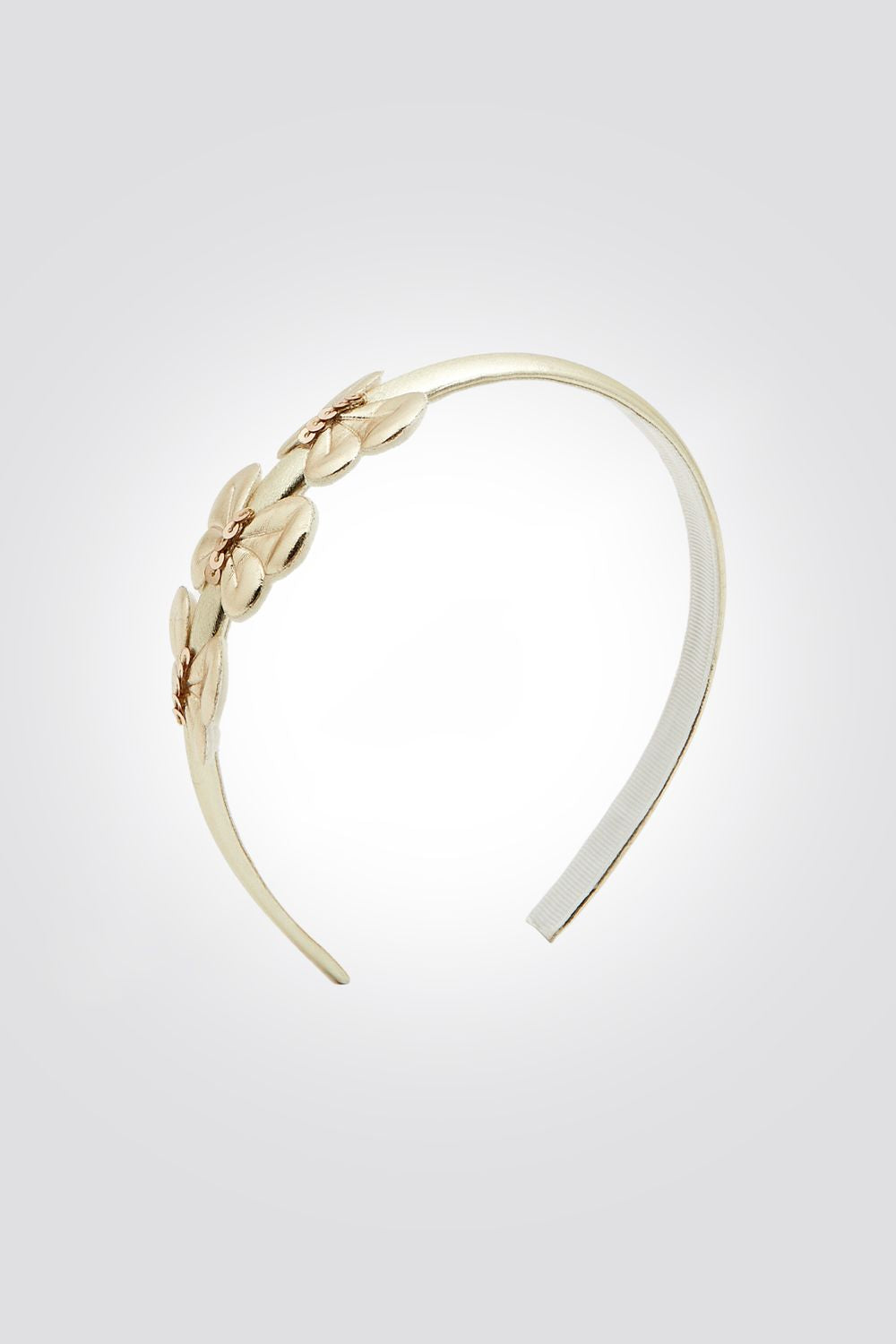 קשת לילדות בזהב עם פרחים