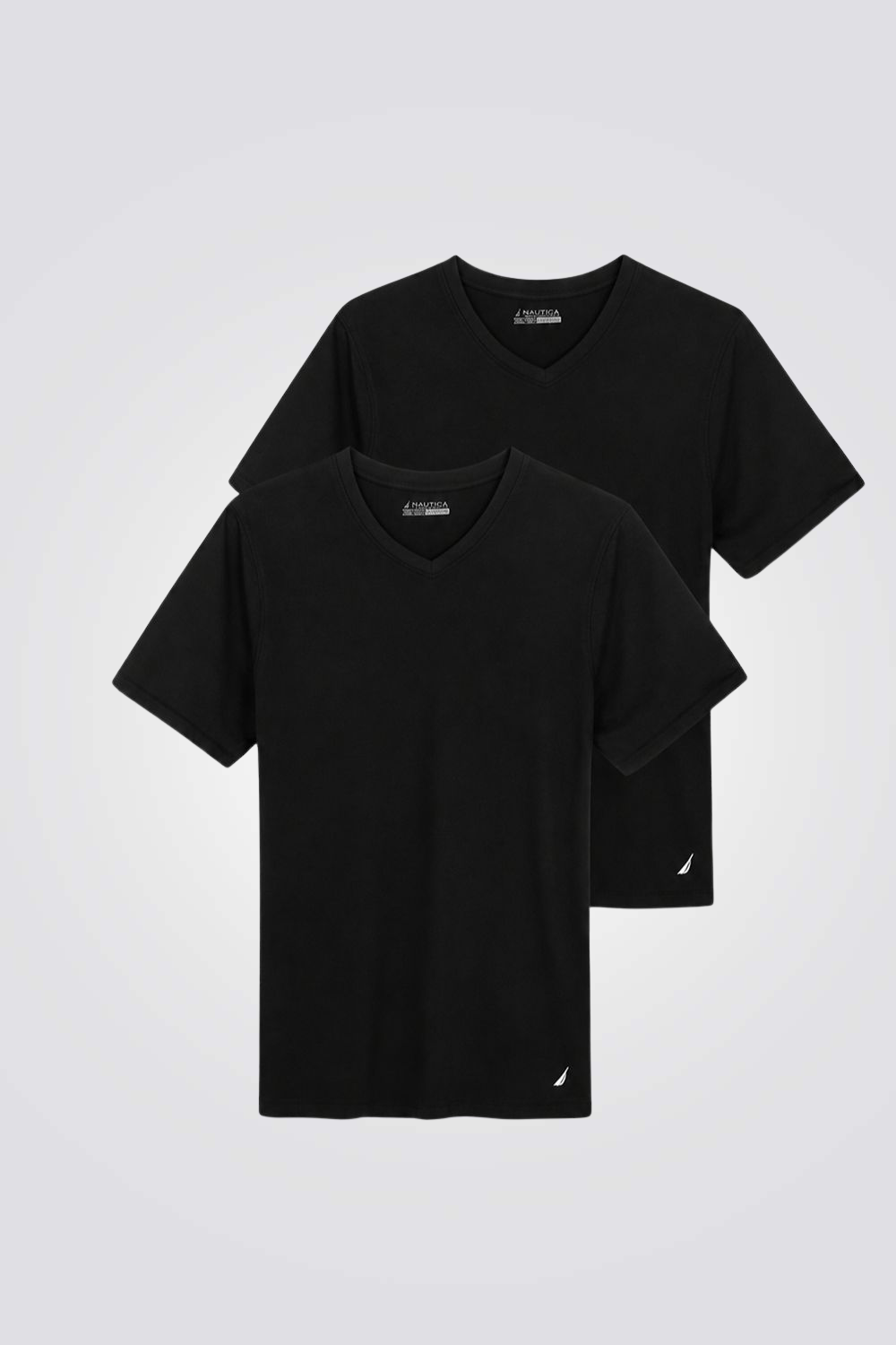 מארז זוג טישרטים V כותנה לגברים | נאוטיקה