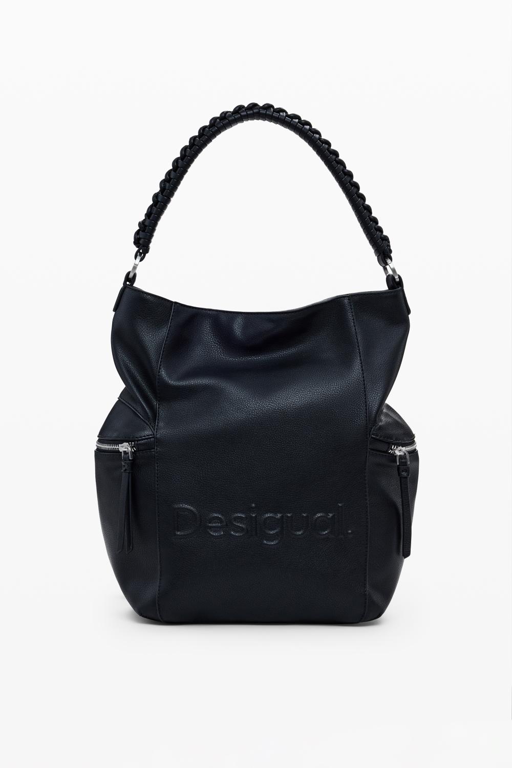 תיק יד שחור עם לוגו מובלט | דזיגוואל